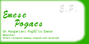 emese pogacs business card